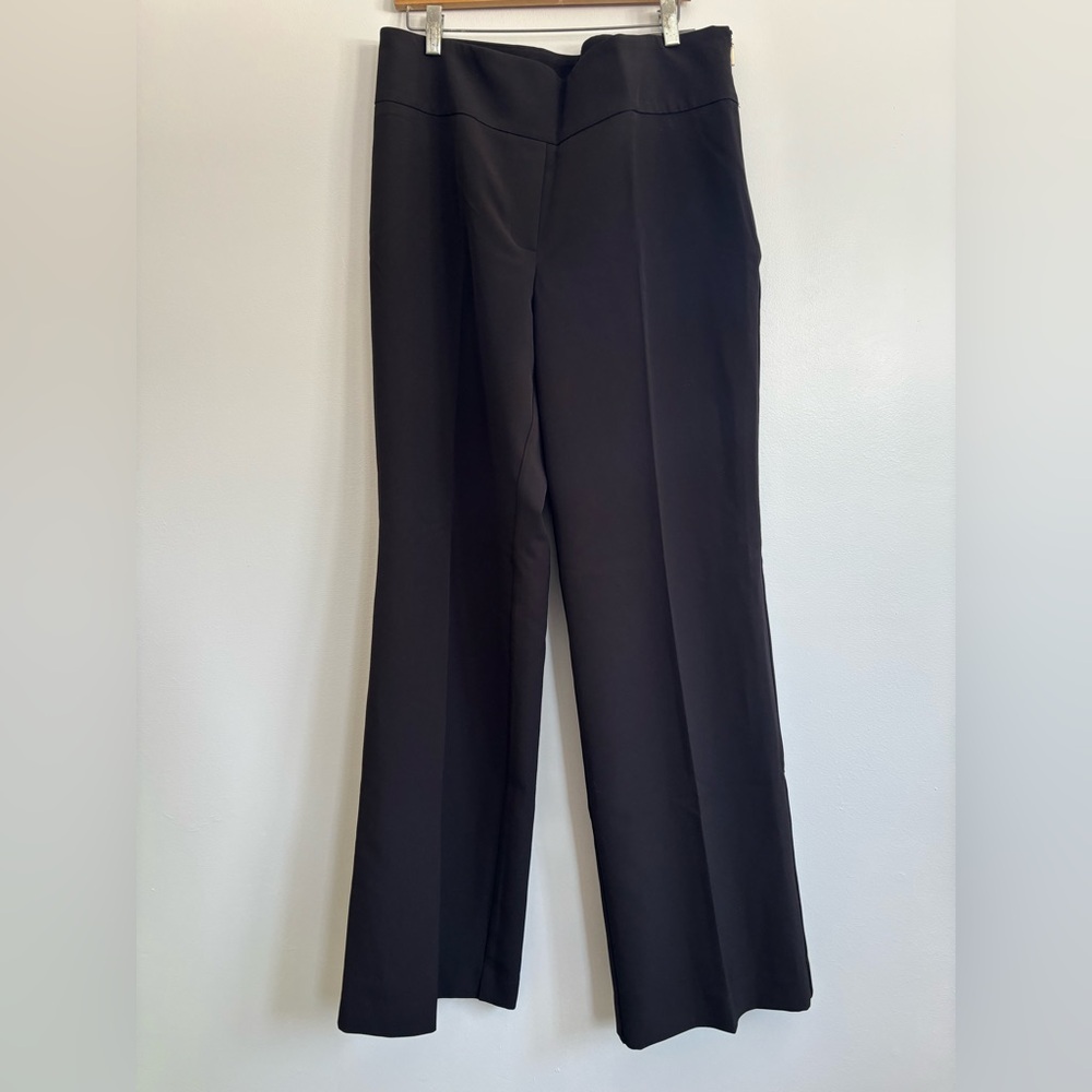 Le Chateau Modern Fit Black Wide Leg Below The Waist Dress Pants Trousers 12